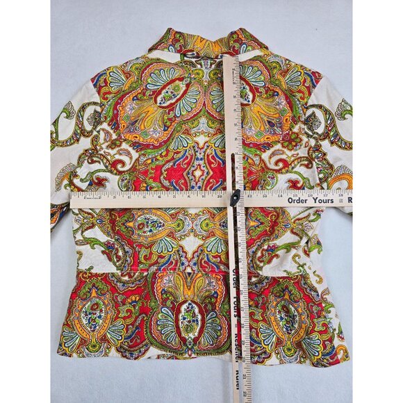 Robert Graham Womens Paisley 100% Linen Jacket Size 10 Multicolor - Picture 7 of 8